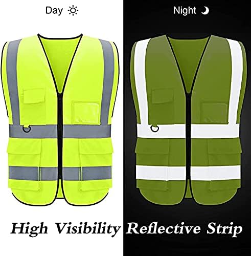 BeautyWill Custom Safety Vest Customized Logo Class 2 High Visibility Reflective Vest with Pockets Construction workwear