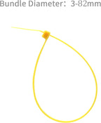 XINGO 100PCS Cable Zip Ties Heavy Duty, Premium Nylon Plastic Wire Ties with 50 Pounds Tensile Strength, Self-Locking Black Nylon Zip Ties for Indoor and Outdoor (12 inch, Yellow)