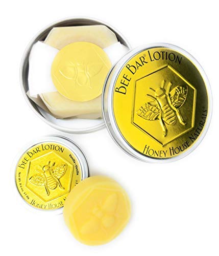 Bee Bar Honey House Naturals Duo – Vanilla - Small 6 Ounce and Large 2 Ounce– All Natural Ultra Moisturizing Lotion Bar Infused with Essential Oils and Butters – Made in USA-VeraVaultWomen