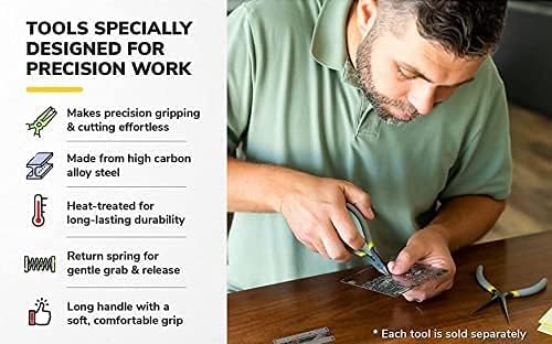 Super Precision Long Needle Nose Pliers - 6 Inch Steel Mini Long Nose Pliers With Non Serrated Edge & Non Slip Handles - Great For Jewelers, Fine Crafting, & Other High Precision Projects