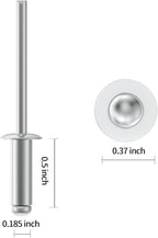 (150Pcs) 3/16" x1/2" Aluminum Blind Rivets, 4.8 x 13mm Pop Rivets,Rivets for Metal,Silver-(VG10109)