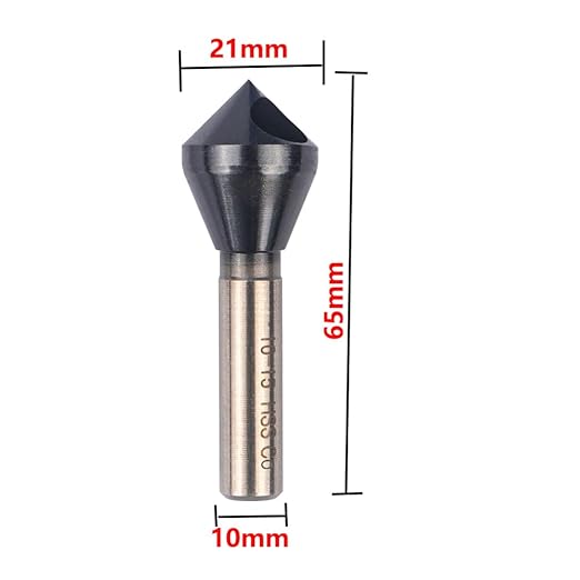 Cobalt Single End Countersink Drill Bits Set, TiAlN Coated 90 Degree Heavy Duty M35 Countersink Chamfer Tool for Metal, Stainless Steel, Copper, Wood, Fiberboard, 10-15MM
