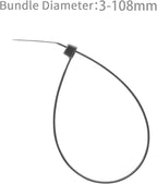 XINGO 100PCS Cable Zip Ties Heavy Duty, Premium Nylon Plastic Wire Ties with 50 Pounds Tensile Strength, Self-Locking Black Nylon Zip Ties for Indoor and Outdoor (16 inch, Silver)