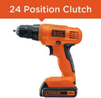 BLACK+DECKER 20V MAX* POWERCONNECT Cordless Drill Kit + 100 pc. Kit (BDC120VA100), Orange