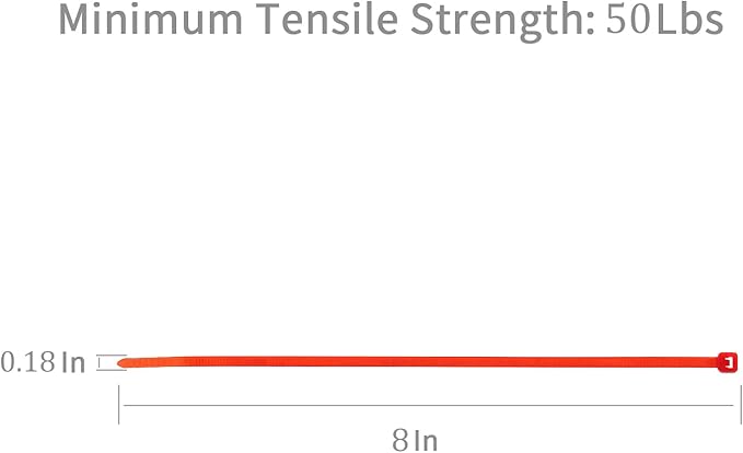XINGO 100PCS Cable Zip Ties Heavy Duty, Premium Nylon Plastic Wire Ties with 50 Pounds Tensile Strength, Self-Locking Black Nylon Zip Ties for Indoor and Outdoor (8 inch, Red)