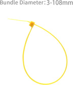 XINGO 100PCS Cable Zip Ties Heavy Duty, Premium Nylon Plastic Wire Ties with 50 Pounds Tensile Strength, Self-Locking Black Nylon Zip Ties for Indoor and Outdoor (16 inch, Yellow)