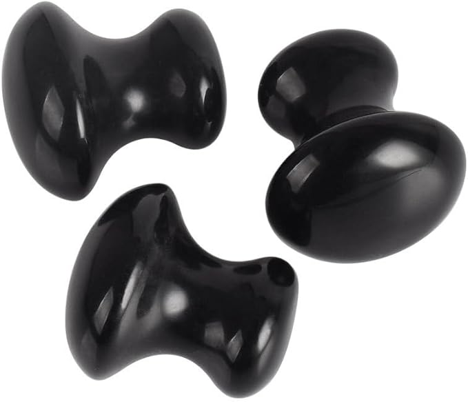 1 Pc Mushroom Jade Gua Sha Facial Tools, Jade Roller Guasha Massage Black Jade Stone Mushroom Shaped Face Lift Remove Wrinkles Massager for Women Spa, Gua Sha Massage Knobs for Body Relaxing-VeraVaultWomen