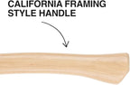 Klein Tools H80920H Milled Face Framing Hammer with Straight Claw, 20-Ounce Forged Steel, Hickory Handle, California Framing Style, Magnetic Nail Starter, and Extra-Large Squared Strike Face