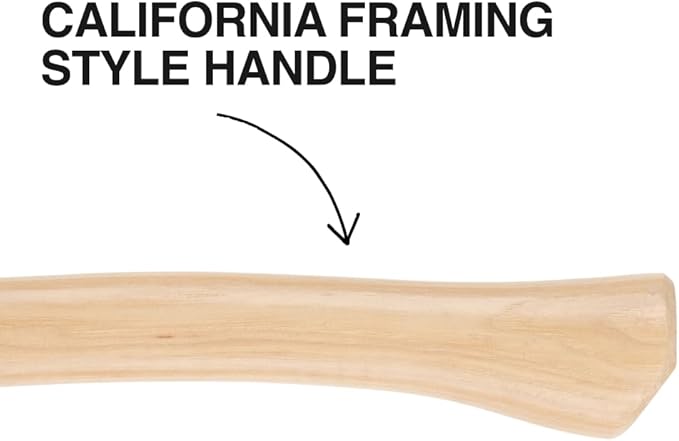 Klein Tools H80920H Milled Face Framing Hammer with Straight Claw, 20-Ounce Forged Steel, Hickory Handle, California Framing Style, Magnetic Nail Starter, and Extra-Large Squared Strike Face