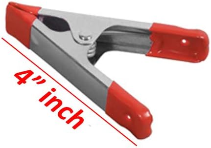 Wideskall® 4" inch Metal Spring Clamps w/Red PVC Coated Handle and Tips (Pack of 16)