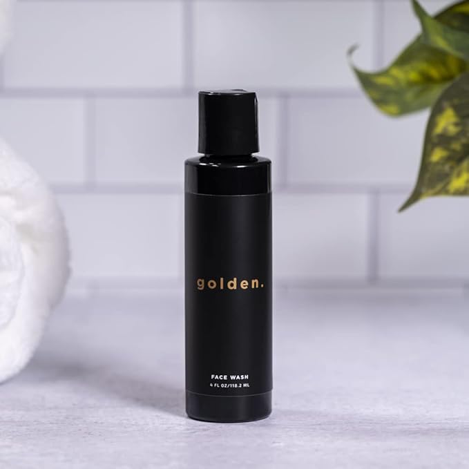 Golden Grooming Co. Men Face Wash with Aloe Vera & Vitamin E - Facial Cleanser for Men - Organic & Nature-Based - Ideal for Sensitive and Oily Skin - Rich Foaming Daily Cleanser - 4 oz.-VeraVaultWomen