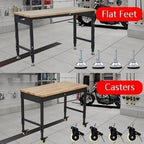 60" Workbench, Heavy Duty Adjustable Height Table with Power Outlets, Portable Garage & Workshop Work Bench, 2000 LBS Capacity, Office, Home Use, Easy Assembly, Multipurpose Utility Table