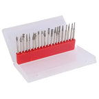 Diamond Burr Bit Set for Dremel Tool Glass Tile Stone Bits Engraving Bur Kit Masonry Grinding Carving Rock Shaping Jewelry Drill Rotary Burrs Lapidary Working Etching Accessory 1/8” Shank Burs - 20pc
