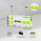 BETHEL Pocket Bubble Level - Mini 90°/180° Spirit Level with Shatterproof Design, High Accuracy for Picture Hanging, DIY Projects, Construction - Compact 95x40x15mm Layout Tool