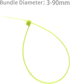 XINGO 100PCS Cable Zip Ties Heavy Duty, Premium Nylon Plastic Wire Ties with 50 Pounds Tensile Strength, Self-Locking Black Nylon Zip Ties for Indoor and Outdoor (14 inch, Apple Green)