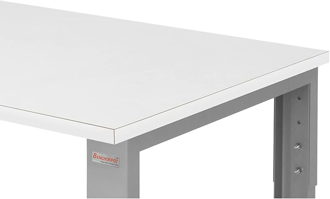Table & Workbench: 1" Thick Laminate Top, Height Adjustable Bench - 30" D x 48" L x 30" - 36" H - by BenchPro