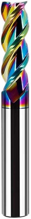 Metric Carbide Square End Mill - 3 Flute - 1 PCS-8.0MM-【 ≈0.31496 inch】 HRC55° DLC Coating for machining Aluminum and Copper Alloys Magnesium Alloys– Mill Bits Sets