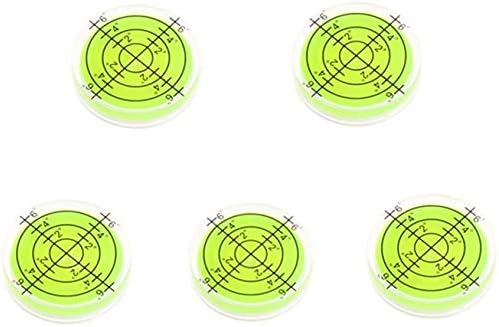 Spirit Level, 32x7mm Horizontal Bubble, 5Pc, Universal, High Precision, Wide Temperature Range, for Camera, Tripod, Woodworking, Medical Equipment, Office Desktop, Clear Green