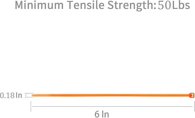 XINGO 100PCS Cable Zip Ties Heavy Duty, Premium Nylon Plastic Wire Ties with 50 Pounds Tensile Strength, Self-Locking Black Nylon Zip Ties for Indoor and Outdoor (6 inch, Orange)