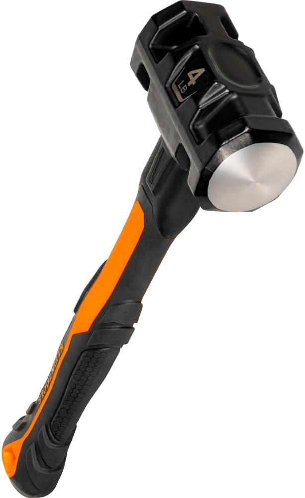 Klein Tools H80694 Sledgehammer, 4-Pound Engineering Hammer with Fiberglass Handle, Shock-Resistant Design for Striking and Demolition, Includes Lanyard Hole