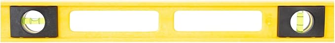 Mayes 10102 Polystyrene 4ft Level, 48 Inch Level Made in the USA, Contractor, Plumber, and Carpenter Tools, Impact Resistant Frame, Three Vials, Accurate to .001 Inch, Won’t Scratch Work Surfaces