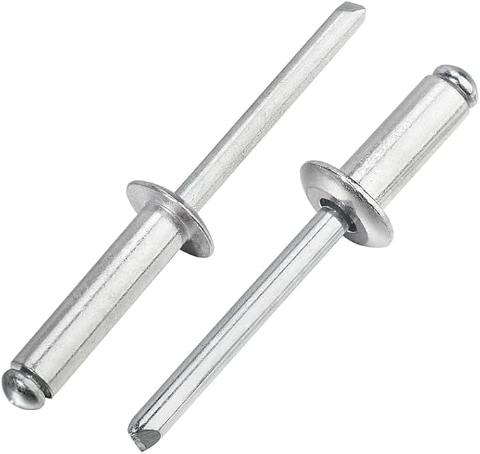 Linkup 160pcs pack 3/16" x 1/4" Pop blind Rivets, 4.8mm x 6.4mm pop rivets,Aluminum Body Steel Mandrel Rivets (Sliver),Dome Head aluminum rivets