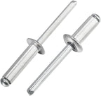 Linkup 160pcs pack 3/16" x 5/16" Pop blind Rivets, 4.8mm x 8mm pop rivets,Aluminum Body Steel Mandrel Rivets (Sliver),Dome Head aluminum rivets