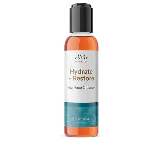 SUN COAST SCIENCES - Hydrate + Restore Total Face Cleanser, Vitamina B, Hydrating Facial Cleanser With Niacinamide for All Skin Types - 4 fl oz-VeraVaultWomen