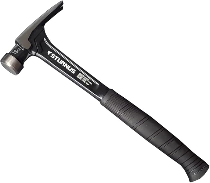 Sturnus Graphite 13oz Velocity Rip Claw Hammer – 13oz, Lightweight Aluminum & Ergonomic, Pro-Grade with Anti-Vibration Grip (Smooth Face, Short Handle)