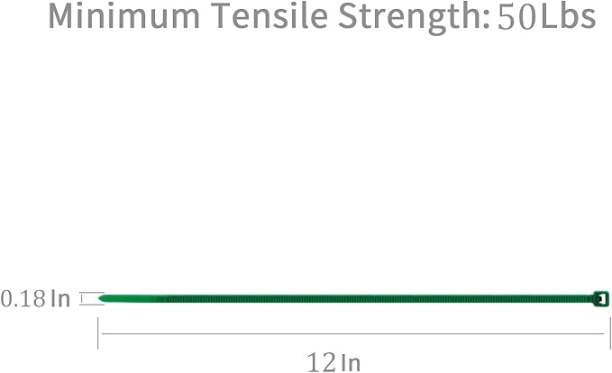 XINGO 100PCS Cable Zip Ties Heavy Duty, Premium Nylon Plastic Wire Ties with 50 Pounds Tensile Strength, Self-Locking Black Nylon Zip Ties for Indoor and Outdoor (12 inch, Dark Green)