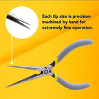 Super Precision Long Needle Nose Pliers - 6 Inch Steel Mini Long Nose Pliers With Non Serrated Edge & Non Slip Handles - Great For Jewelers, Fine Crafting, & Other High Precision Projects