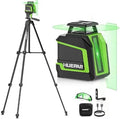 Huepar 360° Laser Level with Tripod 60in, 82Ft - 165Ft Self Leveling Laser Level with Pulse Mode, 3 Brightness Levels Rechargeable Li-ion Battery Green Line Laser Leveler Tool for DIY Indoor Project