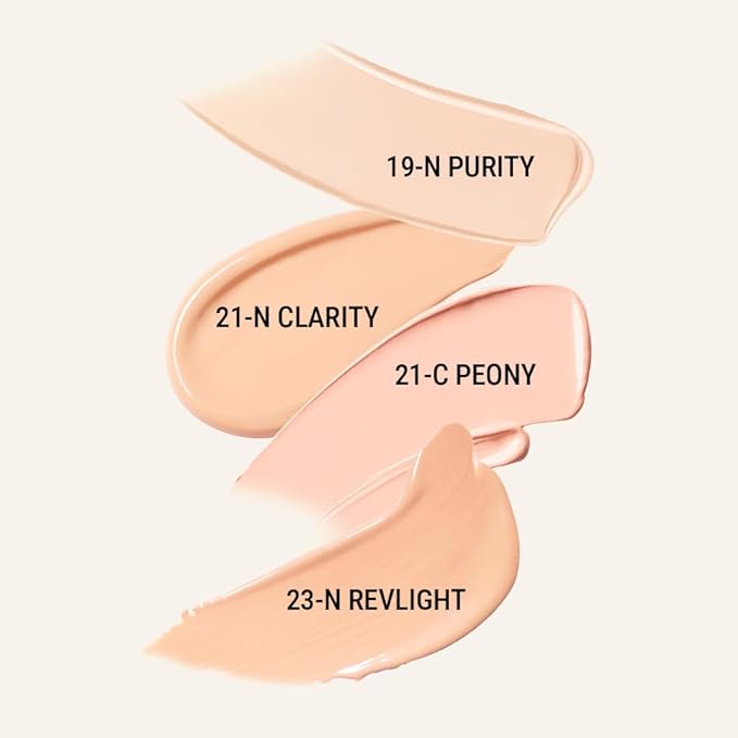 1.P.L AMPOULE GLOW FOUNDATION dewy glowy finish, liquid foundation with wand, all day coverage, blendable, 28g 0.99 fl Oz [21-N CLARITY]