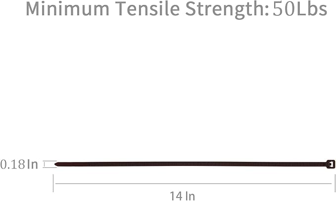 XINGO 100PCS Cable Zip Ties Heavy Duty, Premium Nylon Plastic Wire Ties with 50 Pounds Tensile Strength, Self-Locking Black Nylon Zip Ties for Indoor and Outdoor (14 inch, Brown)