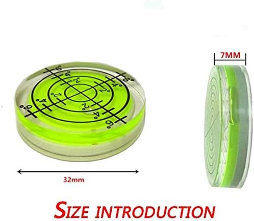 Spirit Level, 32x7mm Horizontal Bubble, 5Pc, Universal, High Precision, Wide Temperature Range, for Camera, Tripod, Woodworking, Medical Equipment, Office Desktop, Clear Green