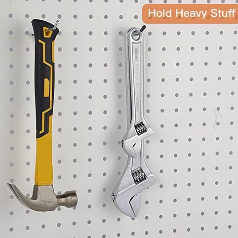 L Shape Pegboard Hooks, 4 Inch 50-Pack, Sturdy Galvanized Metal, Suitable for 1/4 and 1/8 Inch, Rubber Tipped, For Garage, Office, Kitchen, Store (Silver)