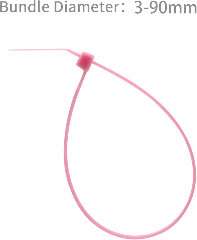 XINGO 100PCS Cable Zip Ties Heavy Duty, Premium Nylon Plastic Wire Ties with 50 Pounds Tensile Strength, Self-Locking Black Nylon Zip Ties for Indoor and Outdoor (14 inch, Pink)