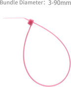 XINGO 100PCS Cable Zip Ties Heavy Duty, Premium Nylon Plastic Wire Ties with 50 Pounds Tensile Strength, Self-Locking Black Nylon Zip Ties for Indoor and Outdoor (14 inch, Pink)