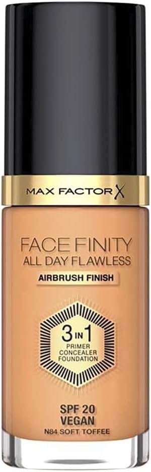 Max Factor Facefinity 3-in-1 All Day Flawless Liquid Foundation, SPF 20-84 Soft Toffee, 30 ml-VeraVaultWomen