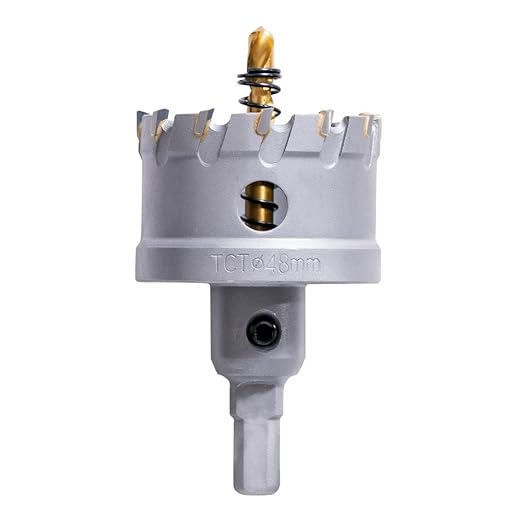 1-7/8" Carbide Hole Saw, Heavy Duty Metal Hole Cutter with Pilot Drill Bit for Cutting Stainless Steel, Metal Sheet and Aluminum Alloy (48mm | 1-7/8")