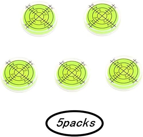 Spirit Level, 32x7mm Horizontal Bubble, 5Pc, Universal, High Precision, Wide Temperature Range, for Camera, Tripod, Woodworking, Medical Equipment, Office Desktop, Clear Green