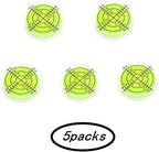 Spirit Level, 32x7mm Horizontal Bubble, 5Pc, Universal, High Precision, Wide Temperature Range, for Camera, Tripod, Woodworking, Medical Equipment, Office Desktop, Clear Green