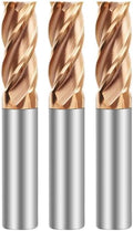 Metric Micrograin Carbide Square End Mill 4 Flute 8.0MM 3 PCS 【 ≈0.31496 inch】 HRC55° for Milling Alloy Steels Hardened Steel, Metal & More Mill Bits Sets for Professionals & DIYers