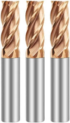 Metric Micrograin Carbide Square End Mill 4 Flute 8.0MM 3 PCS 【 ≈0.31496 inch】 HRC55° for Milling Alloy Steels Hardened Steel, Metal & More Mill Bits Sets for Professionals & DIYers
