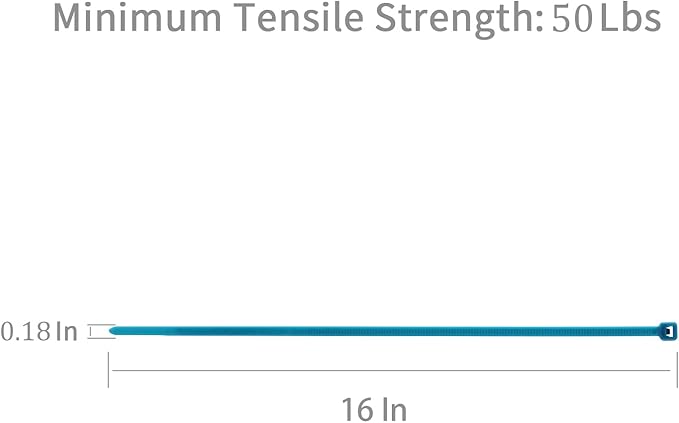 XINGO 100PCS Cable Zip Ties Heavy Duty, Premium Nylon Plastic Wire Ties with 50 Pounds Tensile Strength, Self-Locking Black Nylon Zip Ties for Indoor and Outdoor (16 inch, Blue)