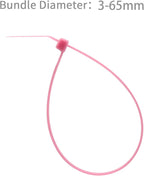 XINGO 100PCS Cable Zip Ties Heavy Duty, Premium Nylon Plastic Wire Ties with 50 Pounds Tensile Strength, Self-Locking Black Nylon Zip Ties for Indoor and Outdoor (10 inch, Pink)