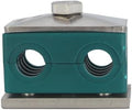1" Tubeclo Twin Series Pipe Clamp, Polypropylene with Galv Plated Steel Hardware, Weld Mounting