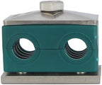 14MM Twin Series Clamp, Polypropylene with Galv Plated Steel Hardware, Weld Mounting