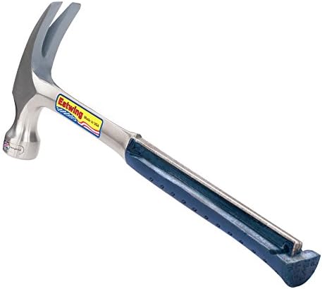 ESTWING Framing Hammer - 30 oz Long Handle Straight Rip Claw with Smooth Face & Shock Reduction Grip - E3-30S,Silver
