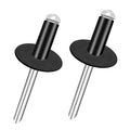 smseace 3/16" x 1/2" Rivets 150 Pcs Black Large Flange Rivets 4.8 x 12mm Black Rivets